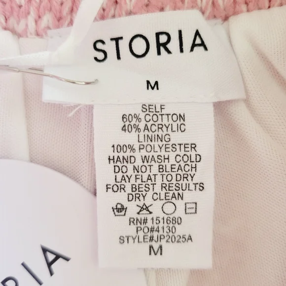 NWT Storia Pink Daisy Print Knit Sweater Shorts - Picture 11 of 12